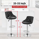 Counter Height Bar Stools Set of 2 Barstools Swivel Stool Height Adjustable Bar Chairs