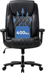 Big and Tall Office Chair 400lbs-Heavy Duty Executive Desk Chair with Extra Wide Seat