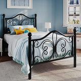 Twin Size Bed Frame for Kids,Metal Bed Frame with Butterfly Pattern Design Headboard