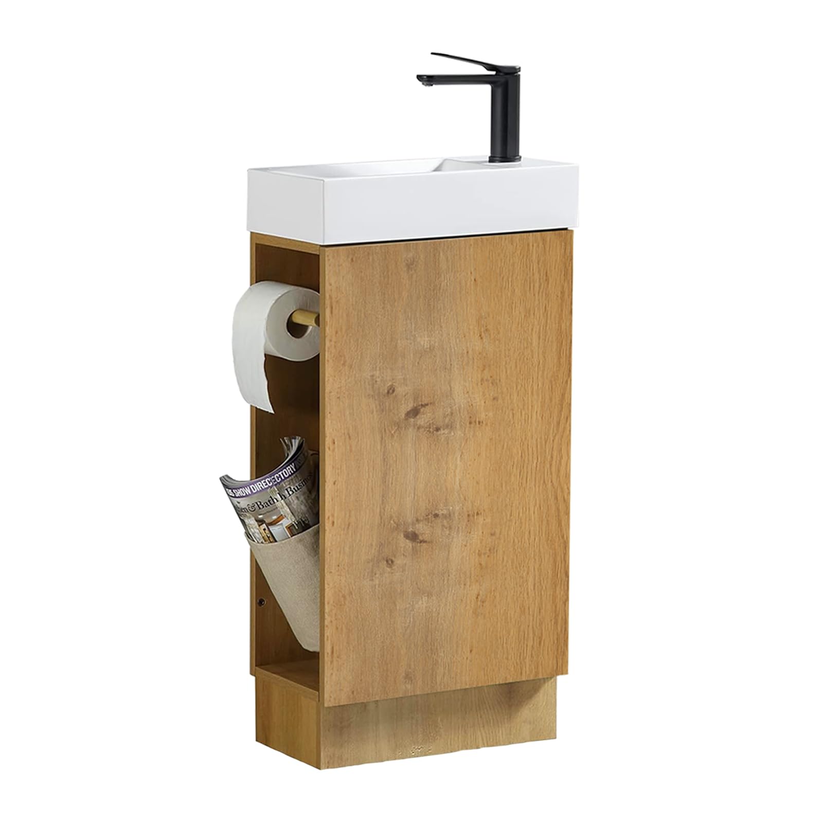 16“ Bathroom Vanity Sink Combo for Small Space, Modern Floor-standing Small Bathroom Vanity