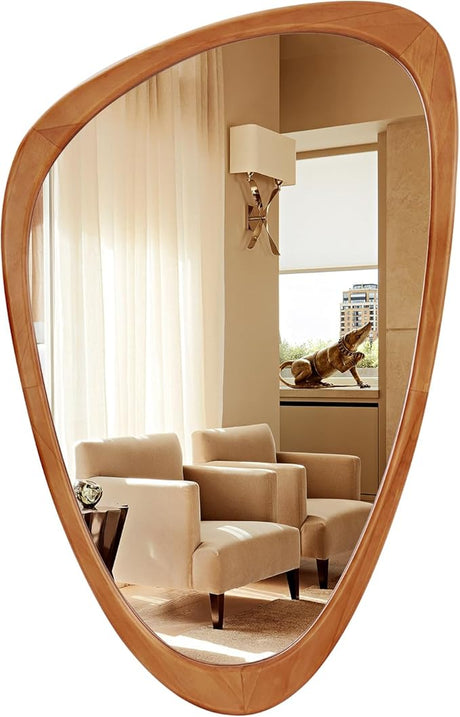 Asymmetrical Mirror, Irregular Mirror Full Length, Boho Wall Mirrors Decorative for Bedroom