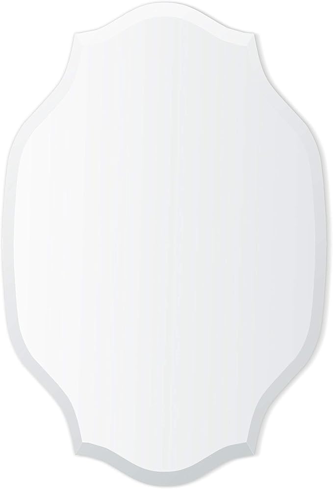 Frameless Oval Mirror,  Bathroom Wall Mirror w/Beveled Edge