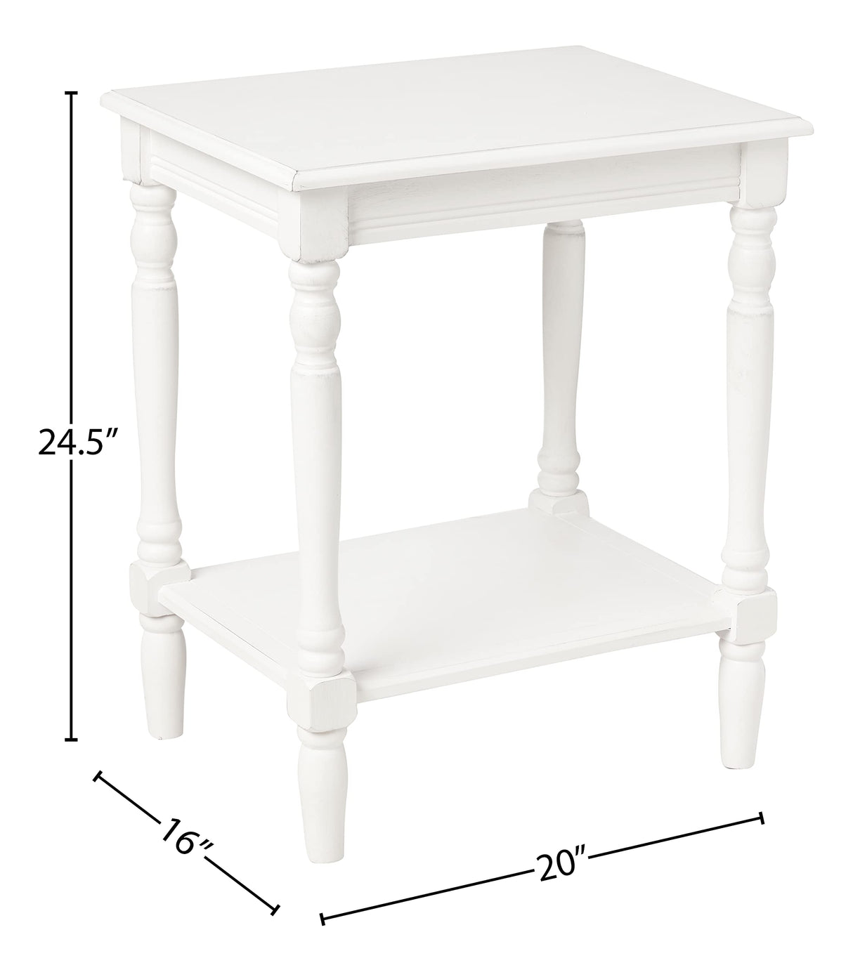 Storage-(24" x 19.5" x 15.75") Simplify End Table, 24 x 19.5 x 15.75, Antique White