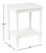 Storage-(24" x 19.5" x 15.75") Simplify End Table, 24 x 19.5 x 15.75, Antique White