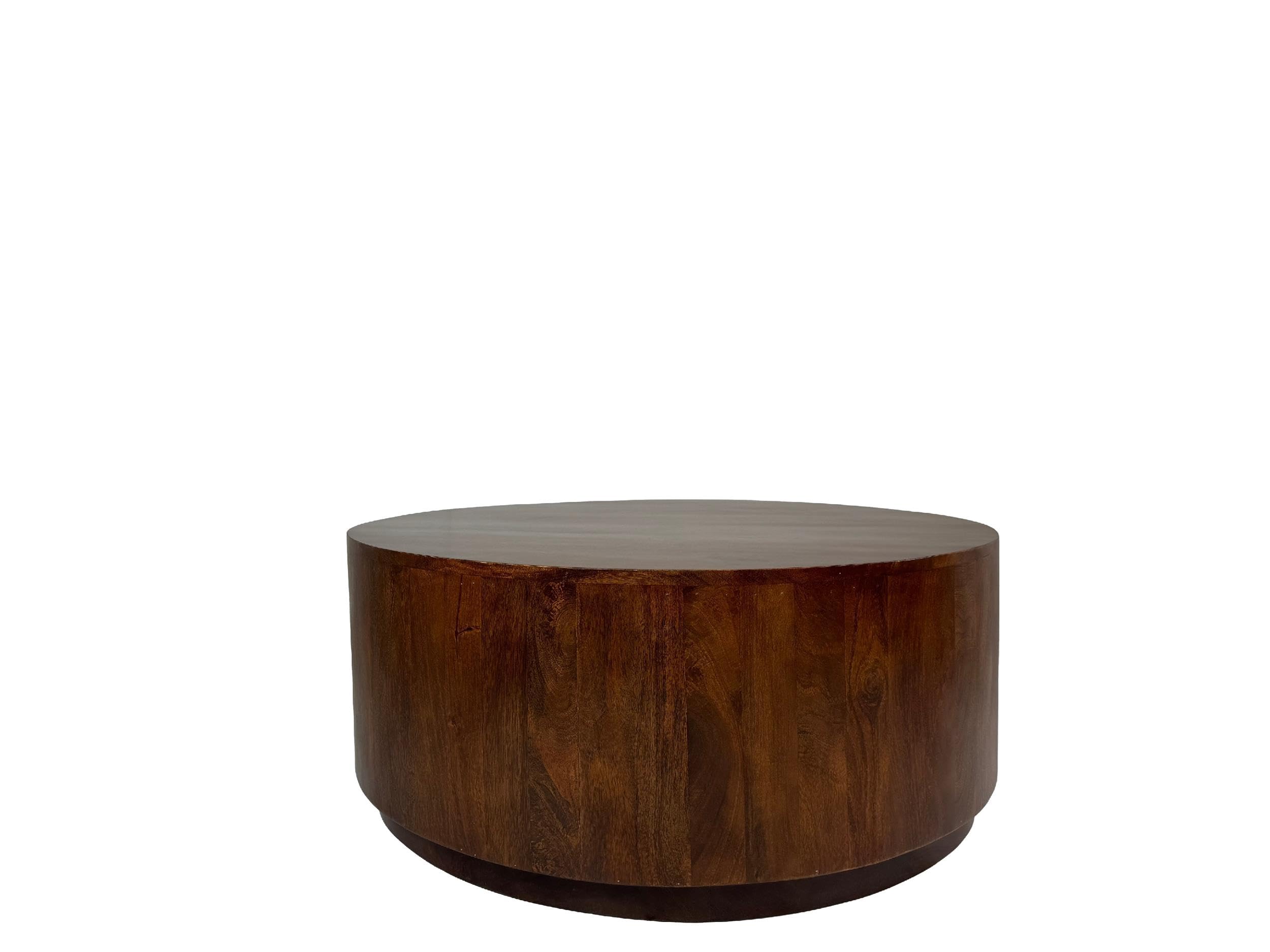 Krissa 30" Round Mango Wood Coffee Table - Chestnut