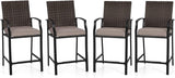 3 Piece Outdoor Bar Furniture Set, Counter-Height Patio Bistro Table & Swivel