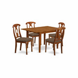 -SBR-C 5 Piece Kitchen Table Set for 4 Includes a Rectangle Dining Room Table with Butterfly Leaf