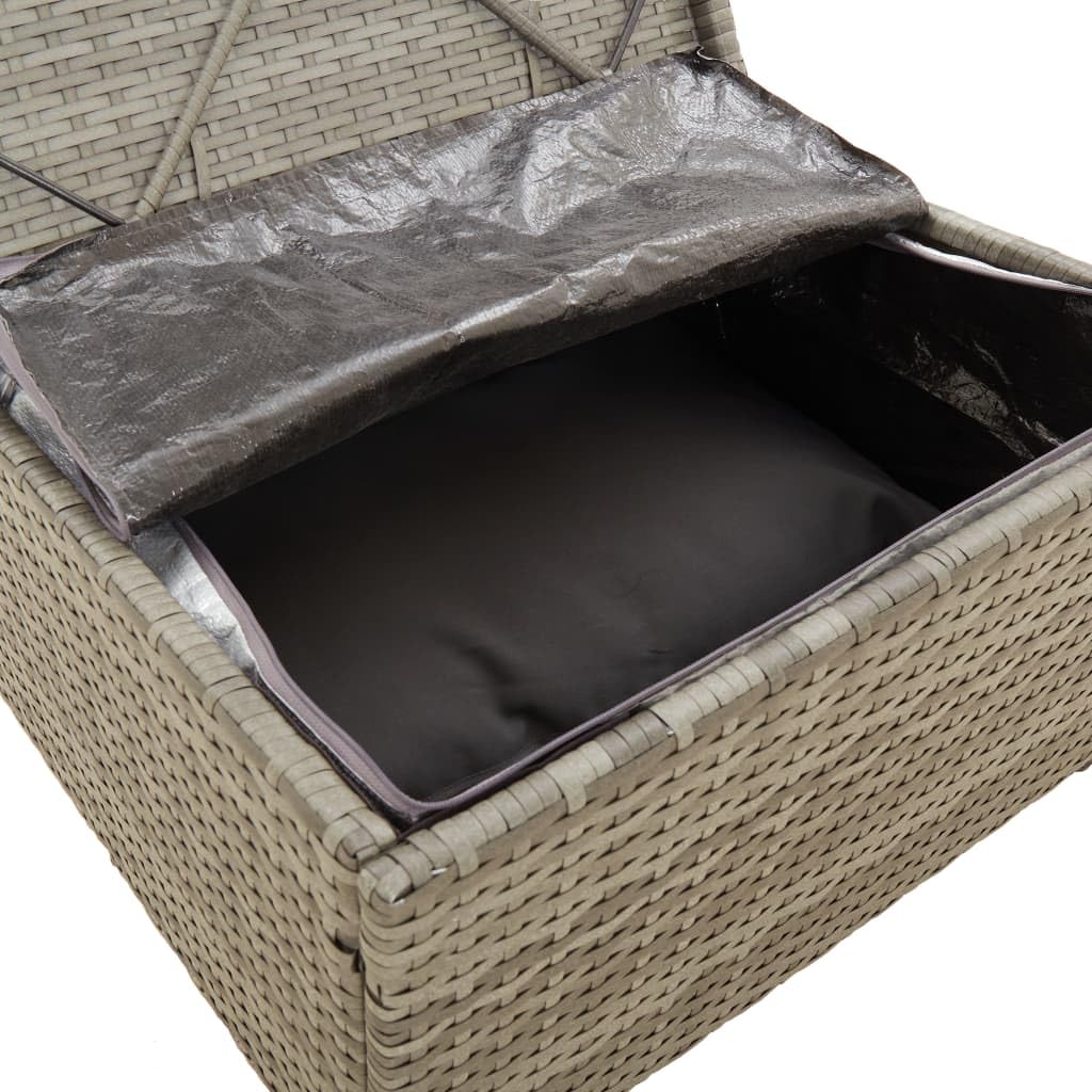 FAMIROSA 8 Piece Patio Lounge Set with Cushions Gray Poly Rattan,64.4 KG,3157426