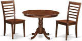 HLML5-MAH-LC 5 Piece Dining Table Set for 4 Includes a Round Kitchen Table with Pedestal and 4 Faux Leather Dining Room Chairs,