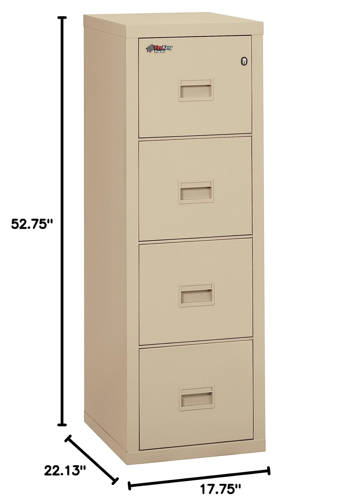 Turtle Fireproof File Cabinet, 52.75" H x 17.75" W x 22.13" D, Parchment