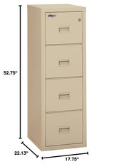 Turtle Fireproof File Cabinet, 52.75" H x 17.75" W x 22.13" D, Parchment