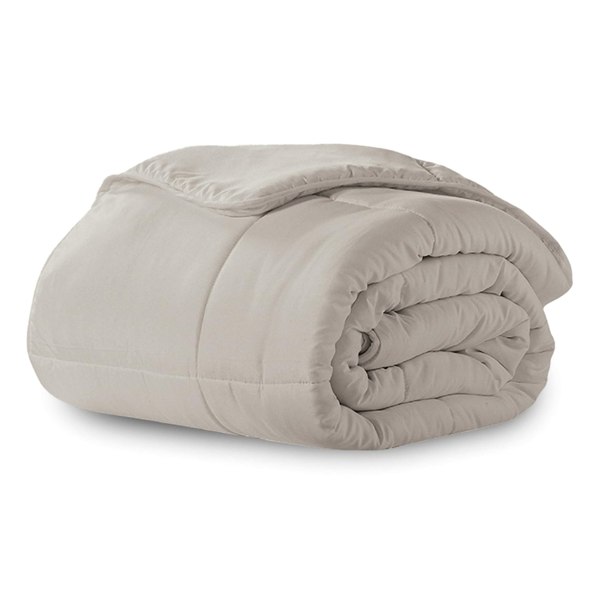 Microfiber Down-Alternative Solid Color Comforter - Khaki - Full/Queen (90"x90")