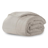 Microfiber Down-Alternative Solid Color Comforter - Khaki - Full/Queen (90"x90")