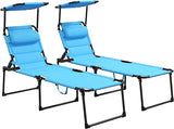 Outsunny Outdoor Lounge Chair, Adjustable Backrest Folding Chaise Lounge