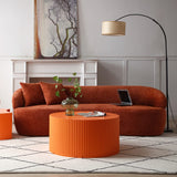 86" Curved Sofa, Modern Upholstered Boucle Curved Couch