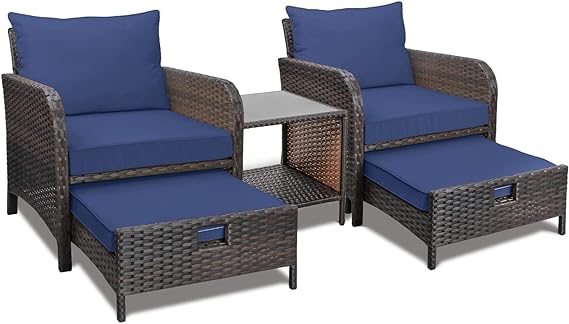 Balcony Furniture 5 Piece Patio Conversation Se