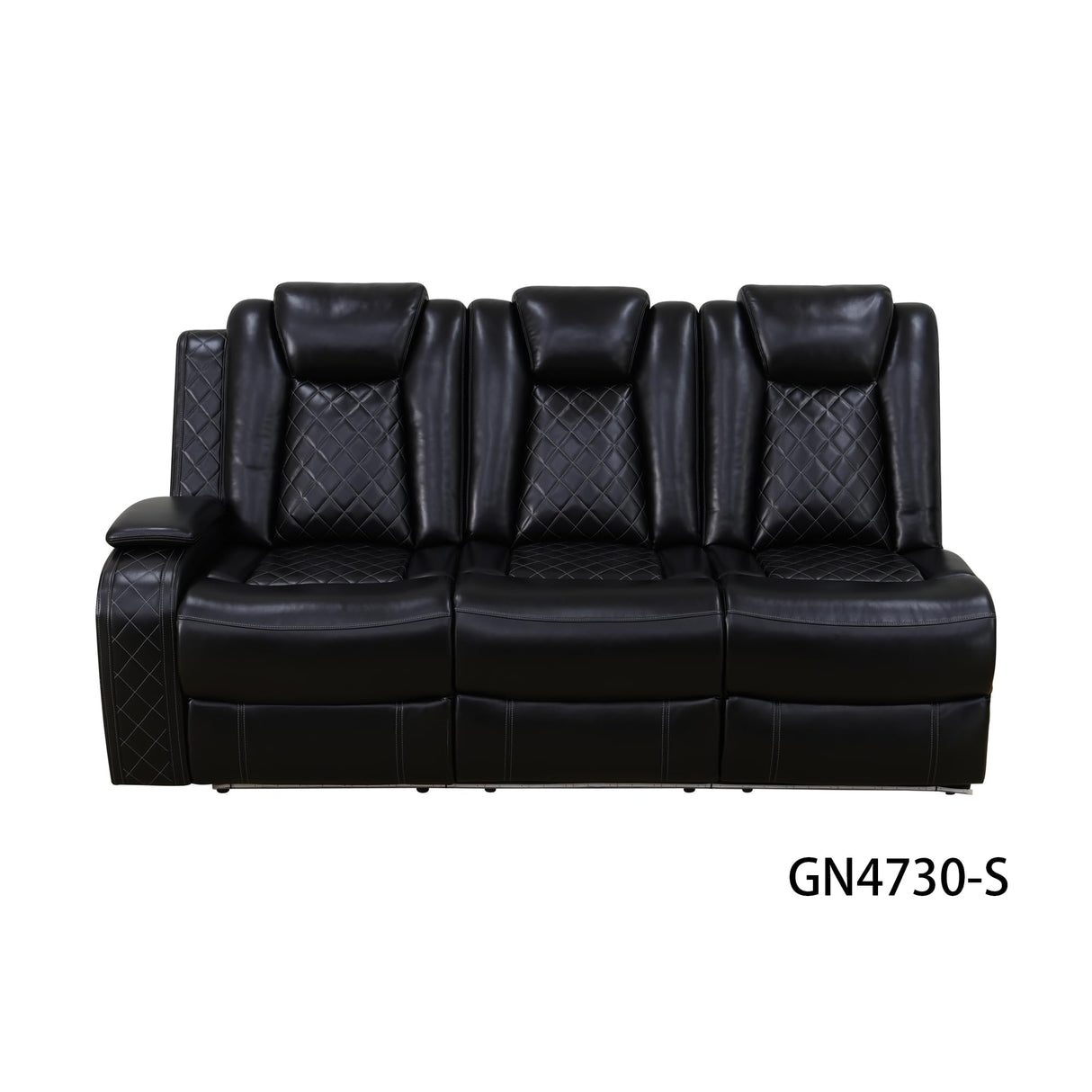 Evedy Recliner Sectional Couches with LED Light,Reclining Sectionals Couch Sets with LED Light/USB Port/Cup Holder/Storage,Breathing Leather Corne Sofa with Reclining Home Theater Seating,Black