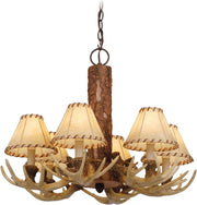 Vaxcel CH33006NS Lodge 6 Light Chandelier, 22" x 22" x 18", Noachian Stone Finish