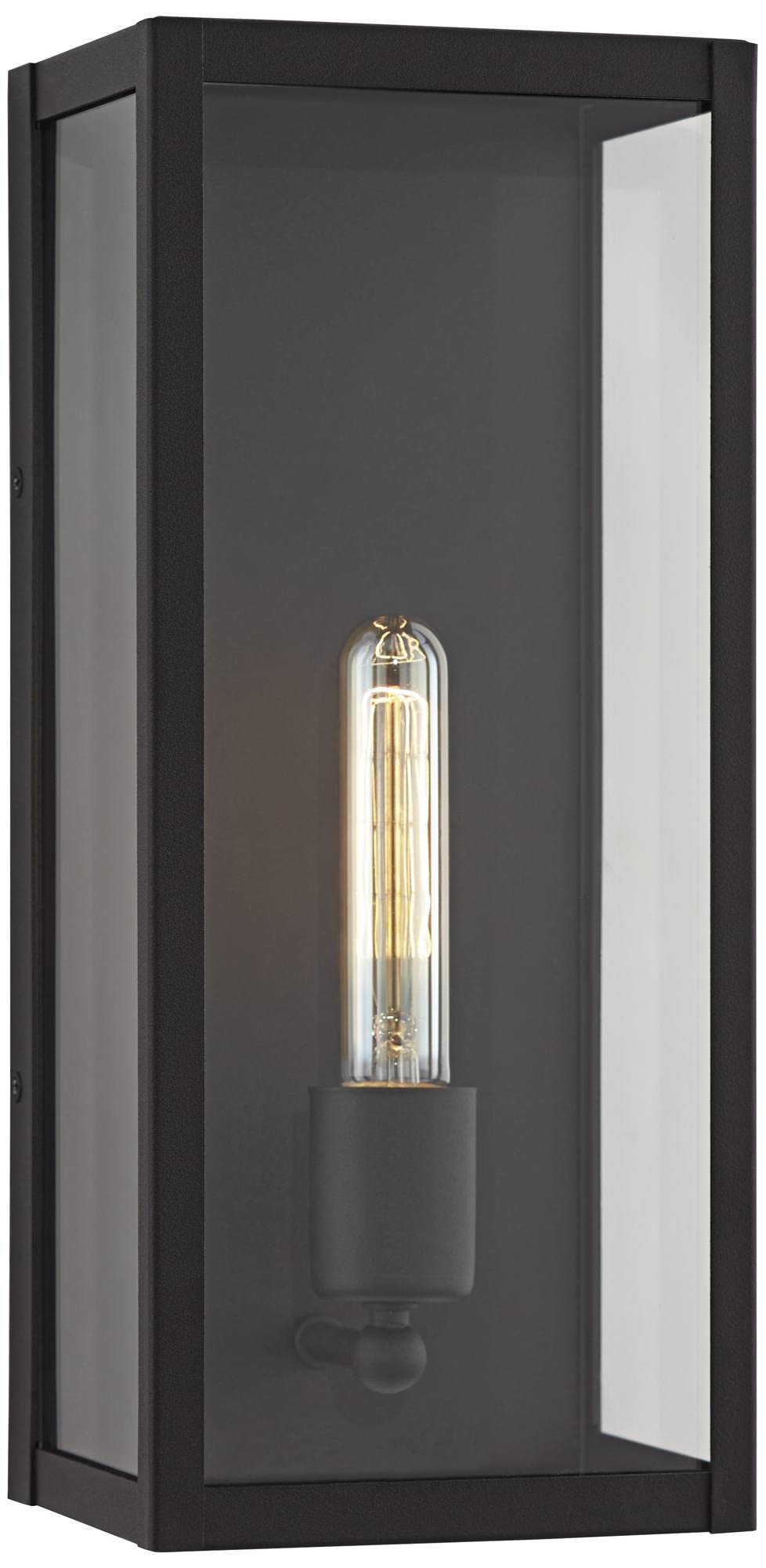 Cornell Modern Industrial Box-Shaped Outdoor Wall Light Fixture Sand Black