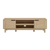 Tage Modern Pull-Open Door Low Stand for TVs up to 65 Inches, 58 Inch, Coastal Oak
