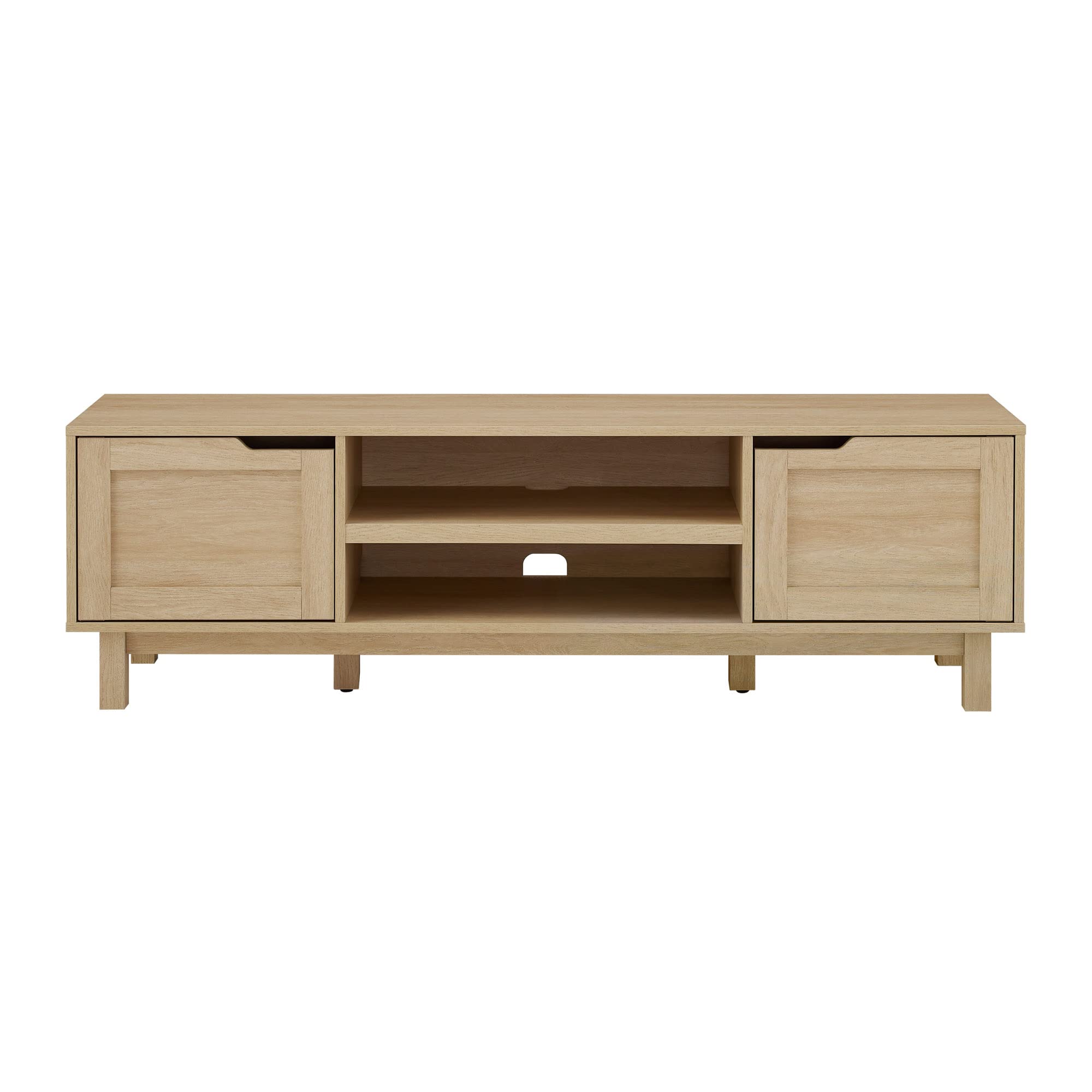 Tage Modern Pull-Open Door Low Stand for TVs up to 65 Inches, 58 Inch, Coastal Oak