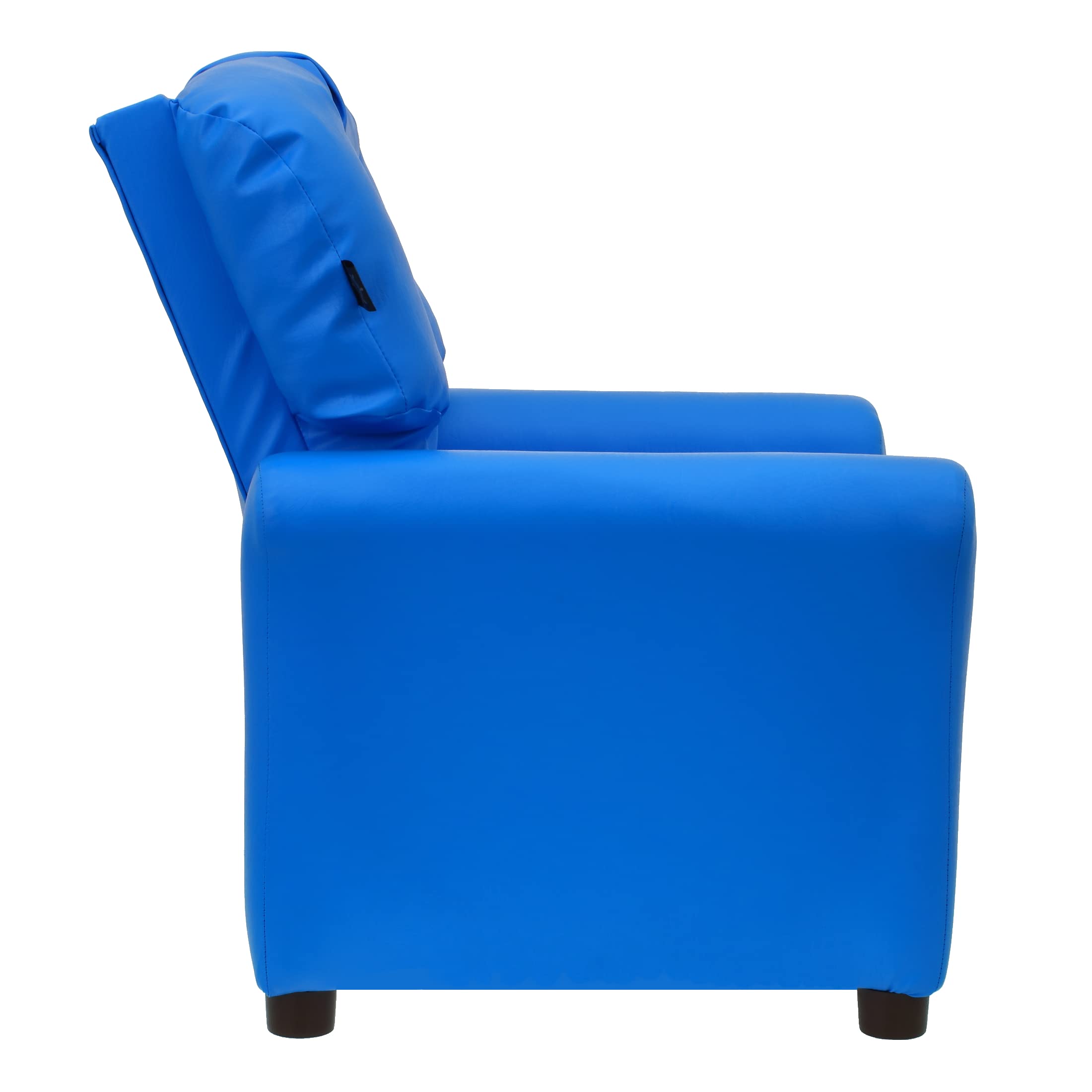 Traditional Kids Recliner, Toddler Ages 1-5 Years, Pu Faux Leather, Blue