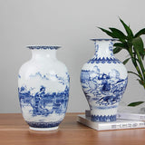 Classic Ancient Blue and White Porcelain Vase, Jingdezhen Chinese Style Decorative