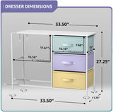 Kids Dresser with 5 Drawers - Storage Chest Organizer Unit with Steel Frame,