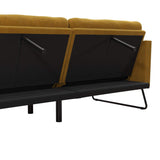 Neely 79 Inch Futon Sofa Bed with Two Bolster Cushions, Velvet Fabric, Modern Upholstered