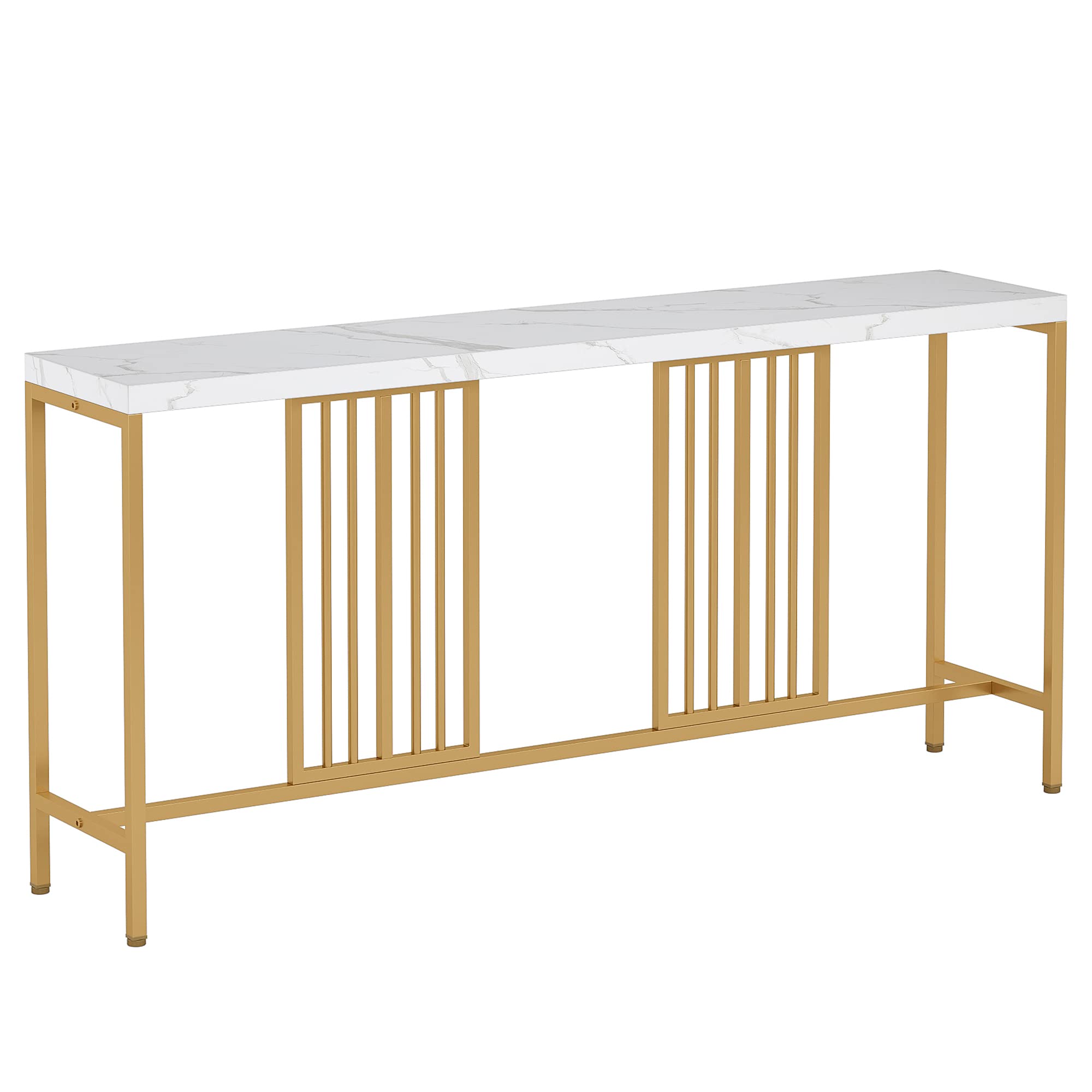 70.9 Extra Long Sofa Console Table, Faux Marble Narrow Entryway
