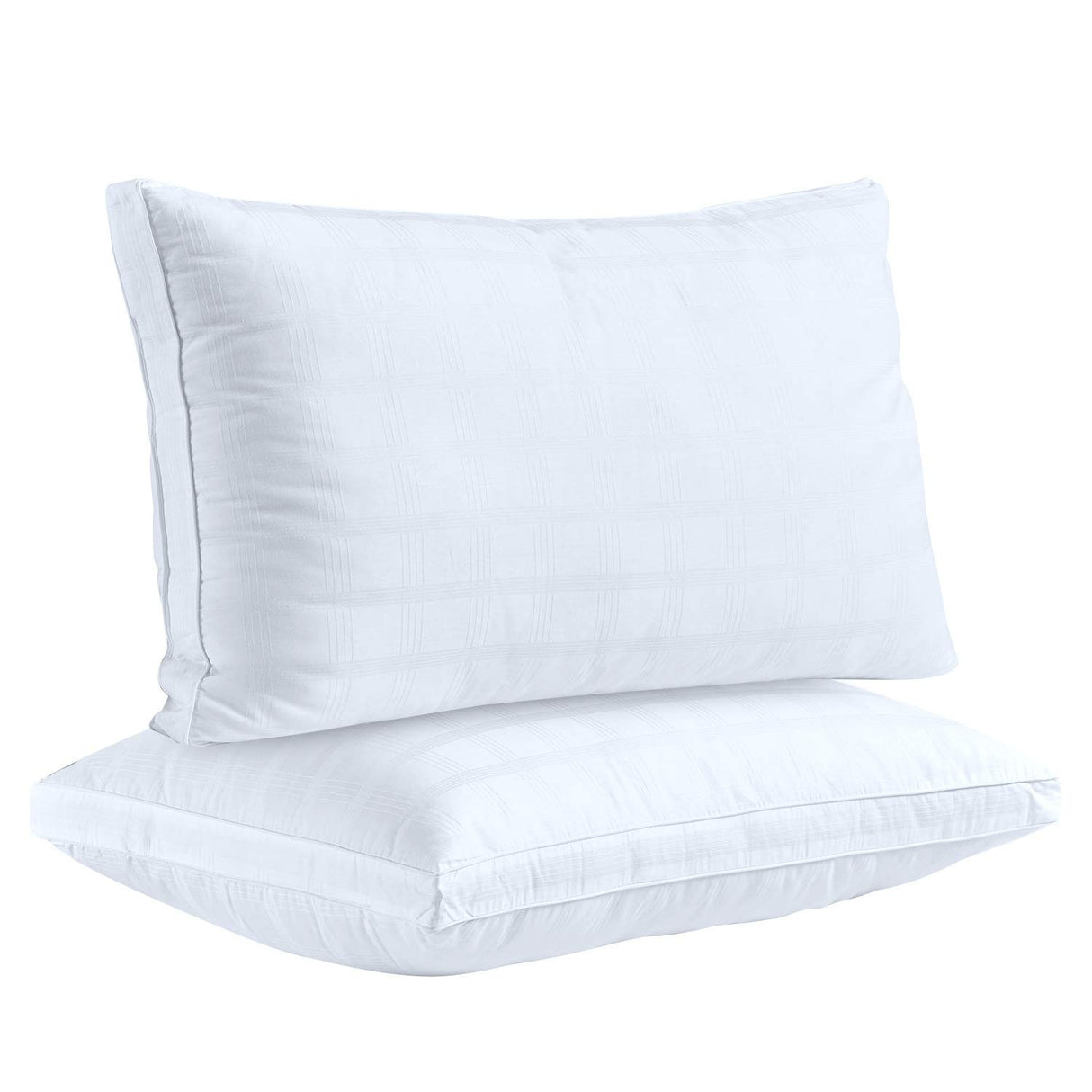 Pillows for Sleeping Plush (2 Pack Queen), 100% Cotton Cover Best Hotel Bed Pillows with 2"