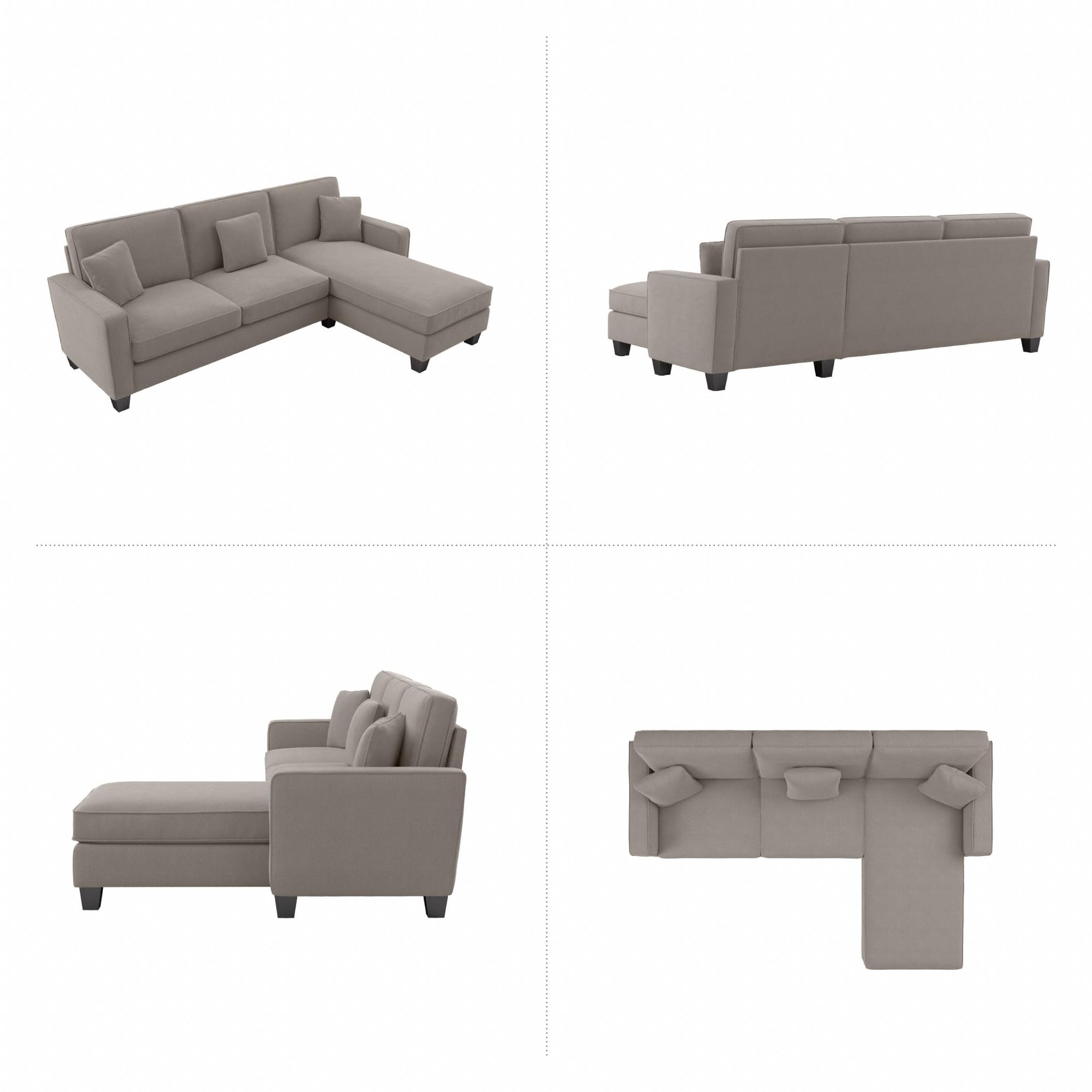 102 Inch Sectional Couch with Reversible Chaise Lounge, Modern Living Room