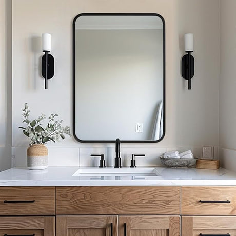 Wall Mirror for Bathroom, 24x40 Inch Bathroom Vanity Mirror, Rounded Rectangle Mirror,