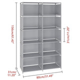 Cube Storage, Double Row 6-Layer Cubes Closet Storage Shelf, DIY Wall Cabinet Bookshelf Plastic Square Storage Rack, Suitable for Bedroom, Living Room, Office, Kitchen, Warehouse (Grey)