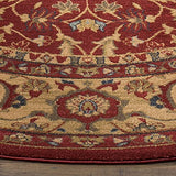 Mahal Collection 6'7" Round Red / Natural MAH699A Traditional Oriental Non