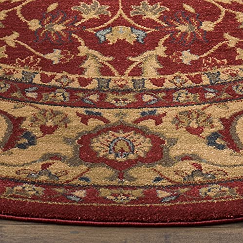Mahal Collection 6'7" Round Red / Natural MAH699A Traditional Oriental Non