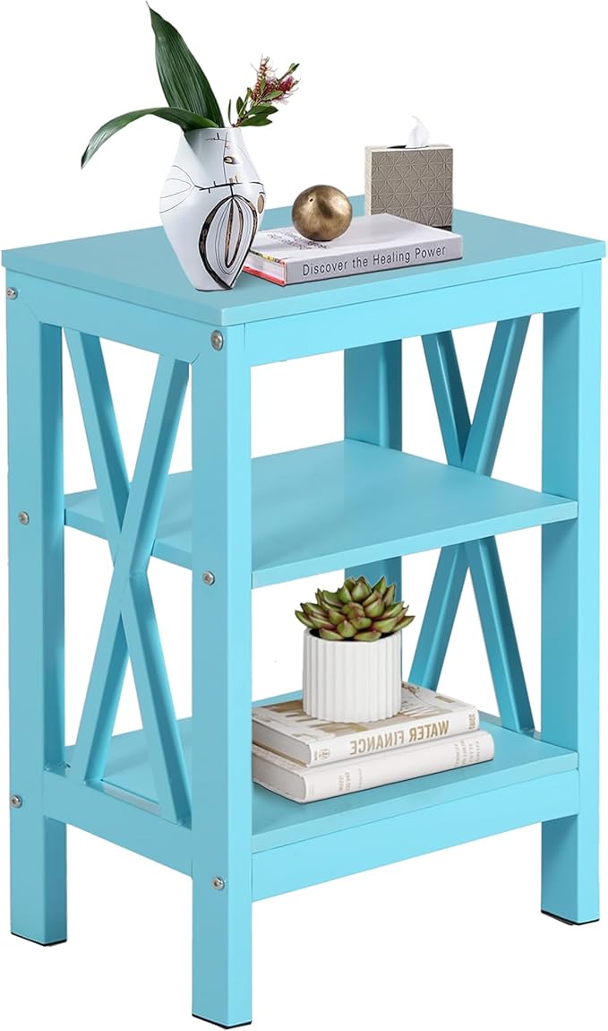 Modern Nightstands X-Design Side End Table Night Stand with Storage Shelf