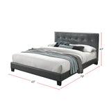 Twin Faux Leather Upholstered Bed, Grey