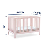 Charlie 6-in-1 Convertible Crib - Greenguard Gold Certified, Blush Pink