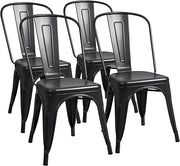 Furmax Metal Dining Chair Indoor Outdoor Use Stackable Classic Trattoria Chair