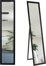 Floor Standing Full Lenght White Wooden Framed Mirror 61'' x 14'' Perfect for Bedroom