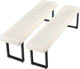 58” Padded Dining Table Bench Pair of 2 for 6-8 Person,