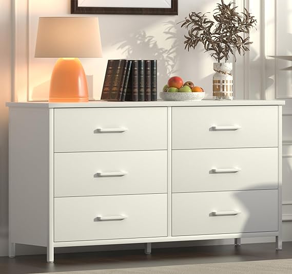 Double Dresser, Industrial Wood Dresser for Bedroom