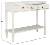 American Homes Collection Samantha Distressed/Cream 2-Drawer Console Table