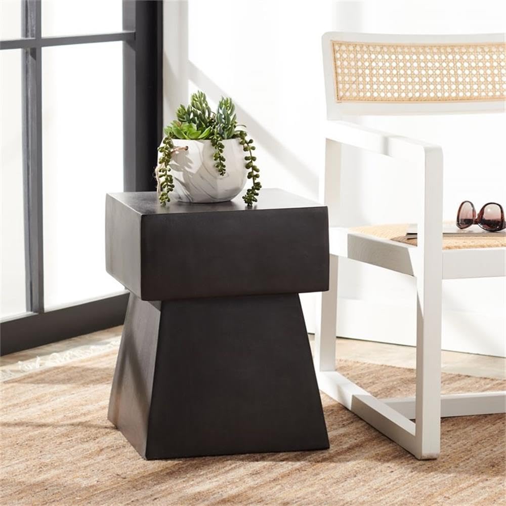 Outdoor Zen Black Mushroom Modern Concrete Accent Table