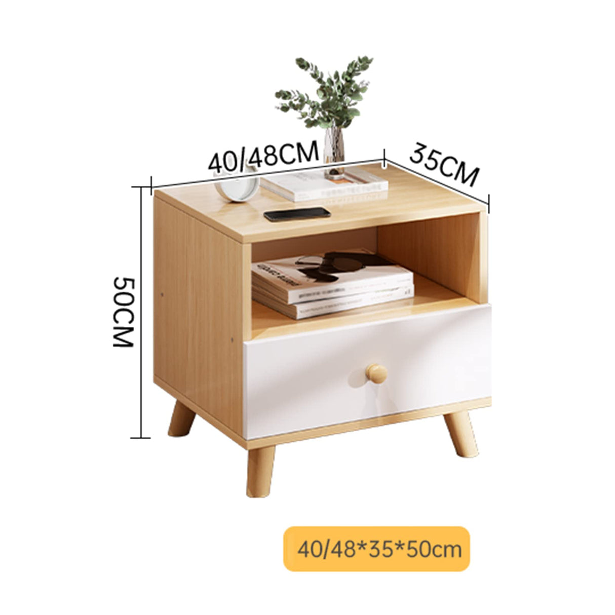 Creative Bedside Table Bedroom Storage Cabinet Drawer Style Side Cabinet Multipurpose Corner Cabinet Decorative Cabinet Small Furniture,48 * 35 * 50CM