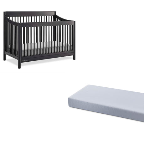 Brooks 6-in-1 Convertible Crib, Midnight Grey + Simmons Kids Quiet Nights Breathable