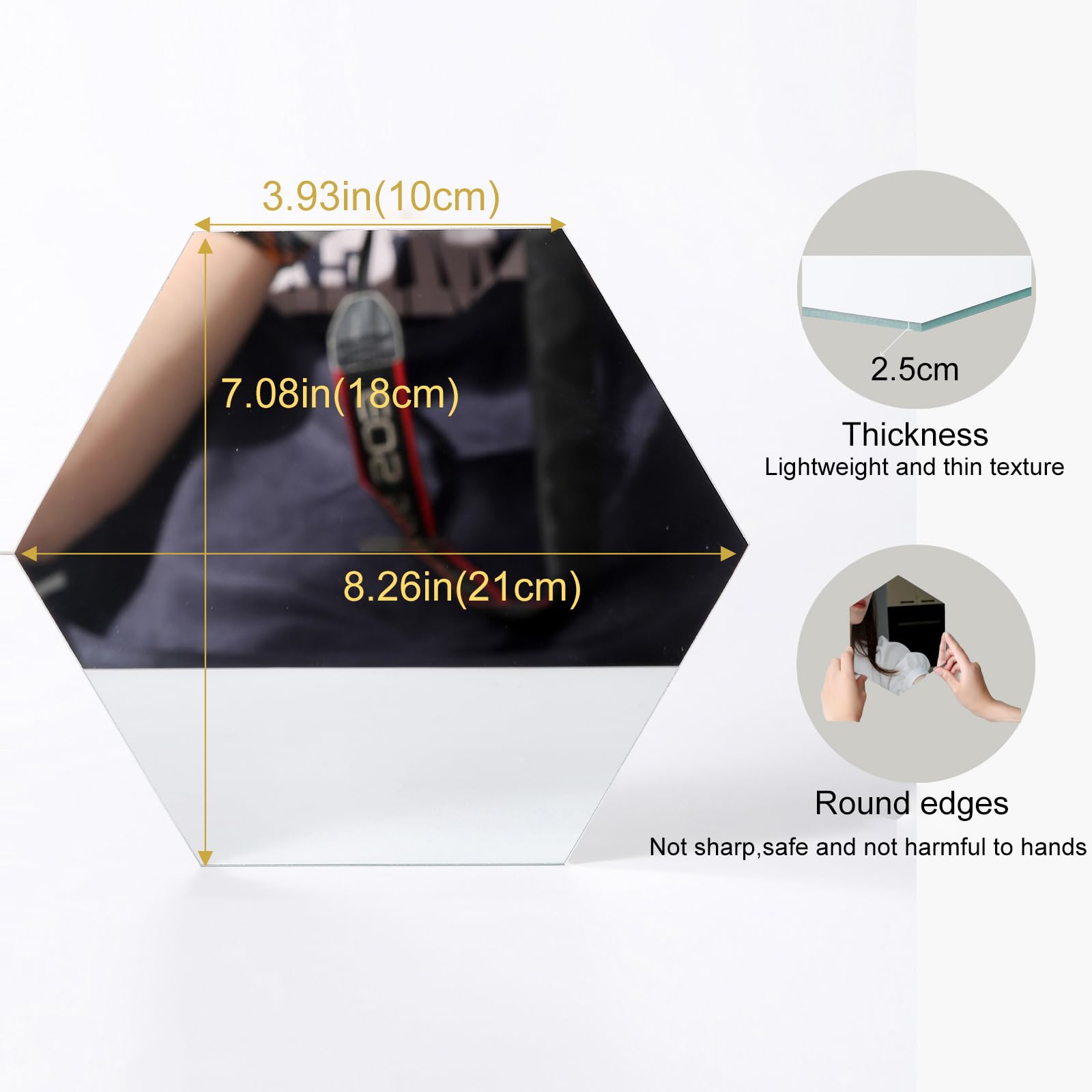 10 Pieces Hexagonal Mirror Wall Mirror Glass Mirror Mirrors Decor