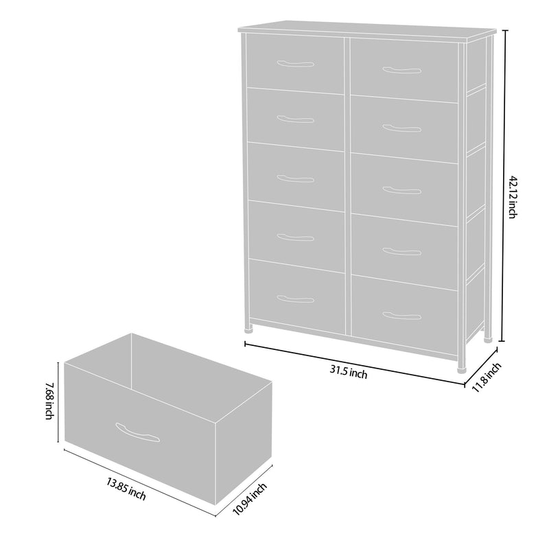 Dresser Furniture Unit-Large Standing Organizer Chest for Bedroom