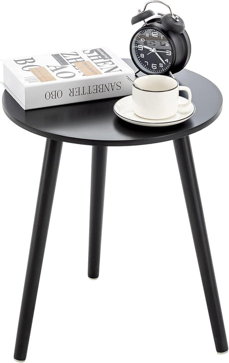 Table, Blue Grey End Table for Small Spaces, Nursery Round Side Table Small Bedside